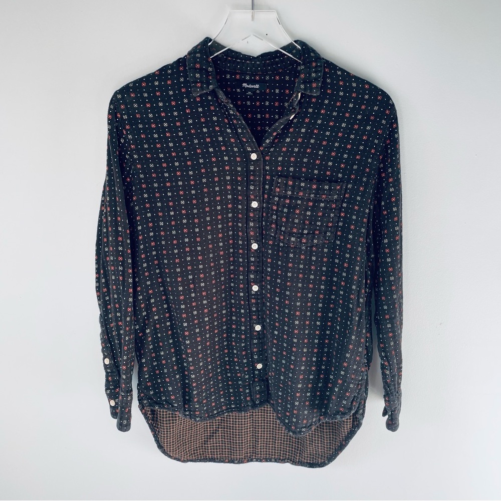 Madewell floral cotton button down